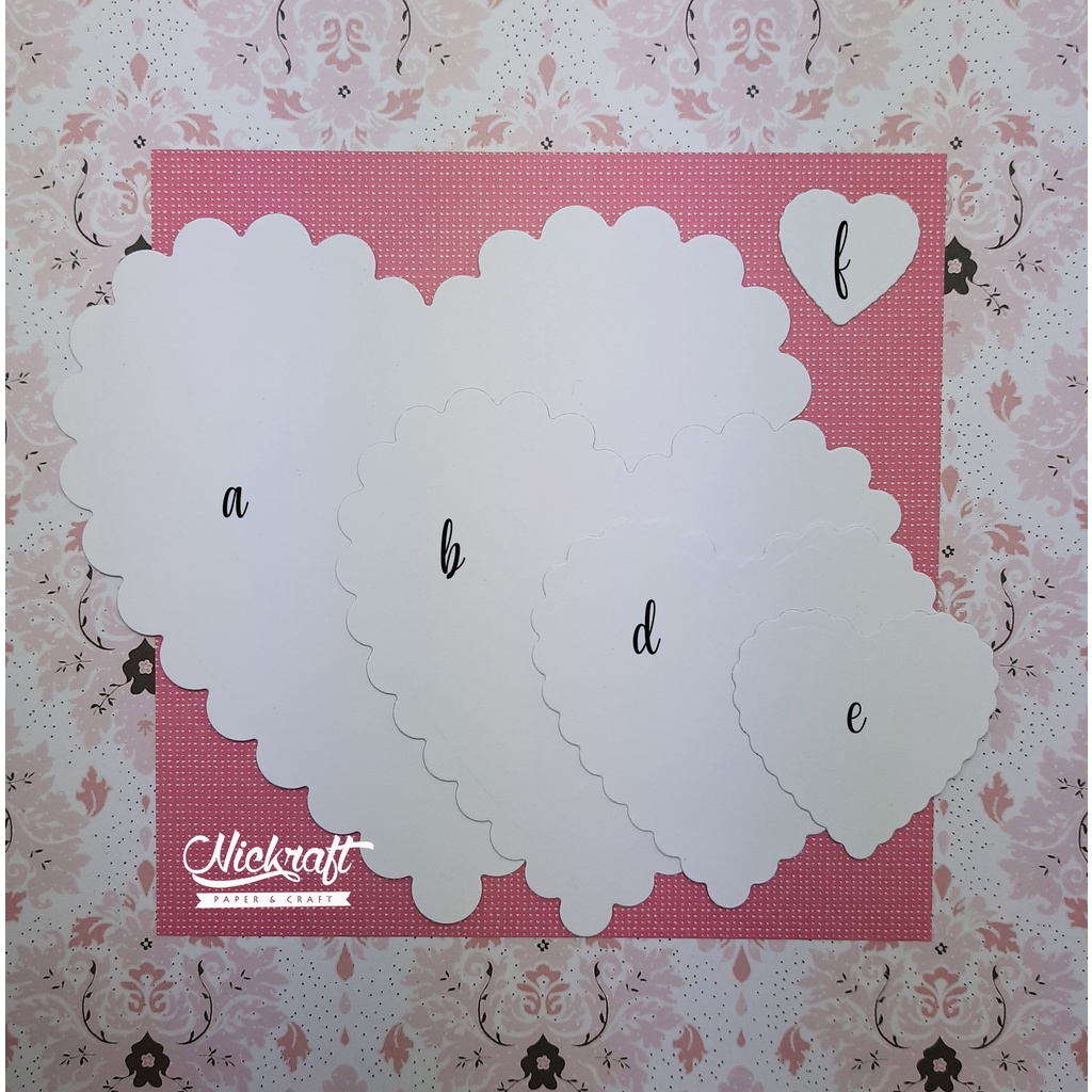 

SCALLOP HEART - BAHAN SCRAPBOOK LABEL HATI LOVE