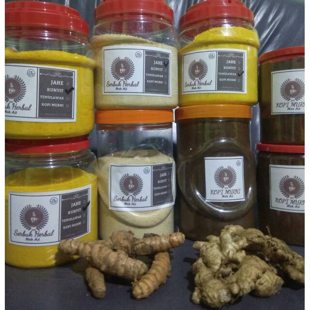 

Herbal Jahe Instan, Kunyit Instan ,Temulawak Instan & Kopi murni "Mak Aji
