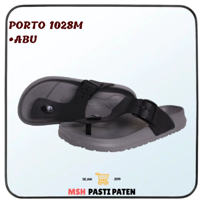 Sandal jepit cowo  PORTO 1028 M SIZE 40-44 ORIGINAL Sandal gesper pria Sandal karet pria dewasa Sandal tahan air