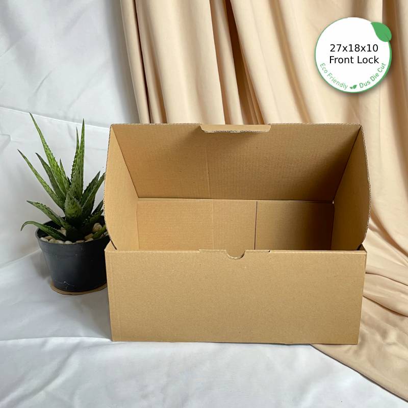 

Dus Packing 27x18x10 Die Cut Front Lock - Karton Box Kardus Eco-Friendly