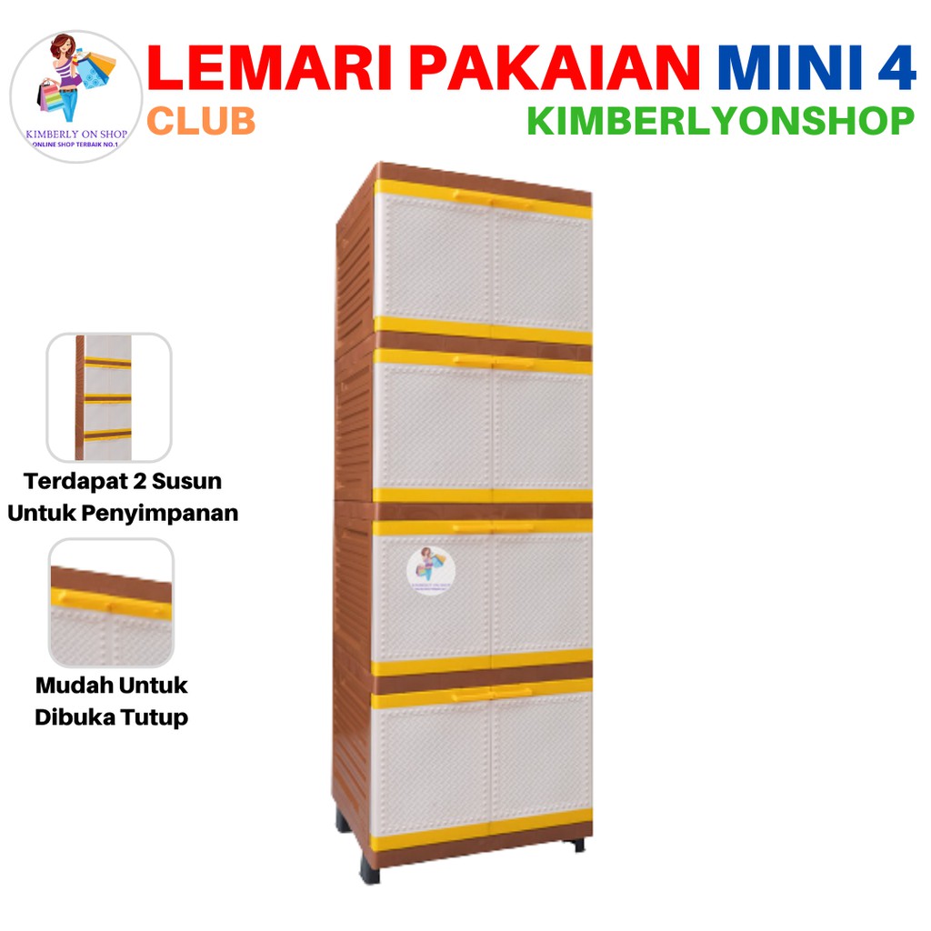 Lemari Pakaian Plastik Mini Susun 4 Mini VNT WSP Club