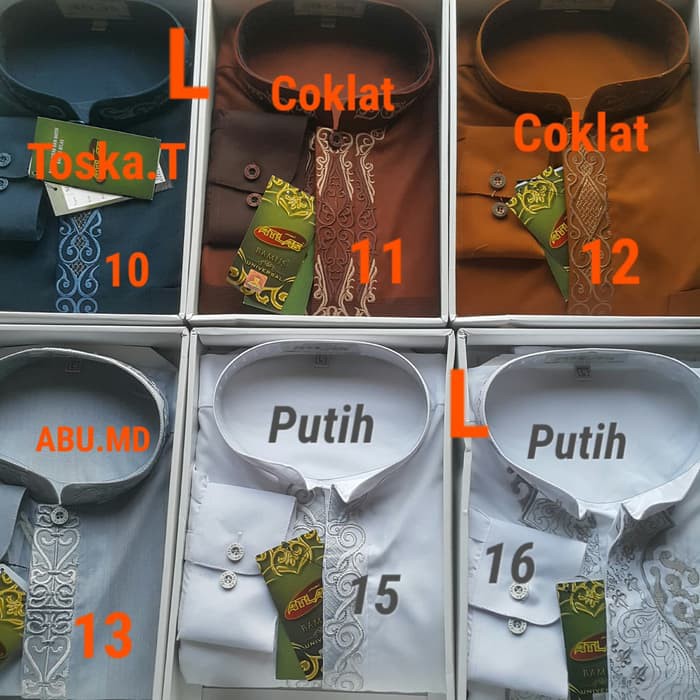 Koko Dewasa Lengan Panjang Syahdika BT650 AtlasManset/Kancing . - Putih, Xl