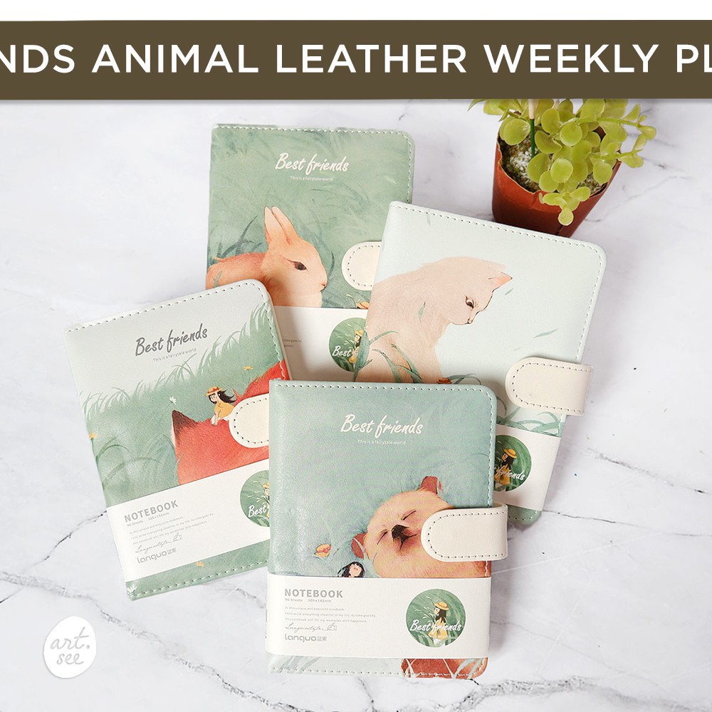 

Best Friends Animal Leather Weekly Planner A6