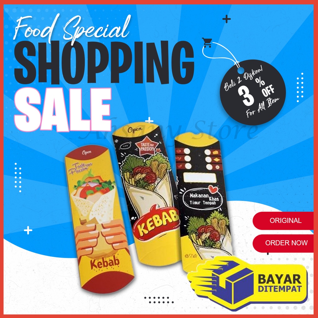 

Kotak Bungkus Kemasan Kebab 10pcs