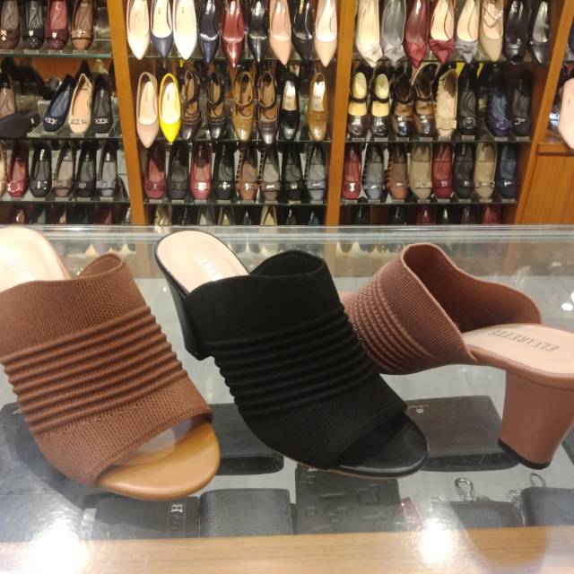 Elvarette lotus_shoes import tapak tahu 5cm bahan kain karet size 36-40