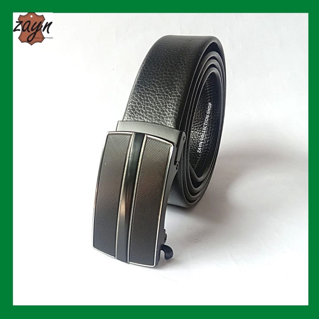 Ikat Pinggang Pria Rell Leather Pu Men Belt Kulit Sintetis Gesper Pria Sabuk Otomatis Tali Pinggang