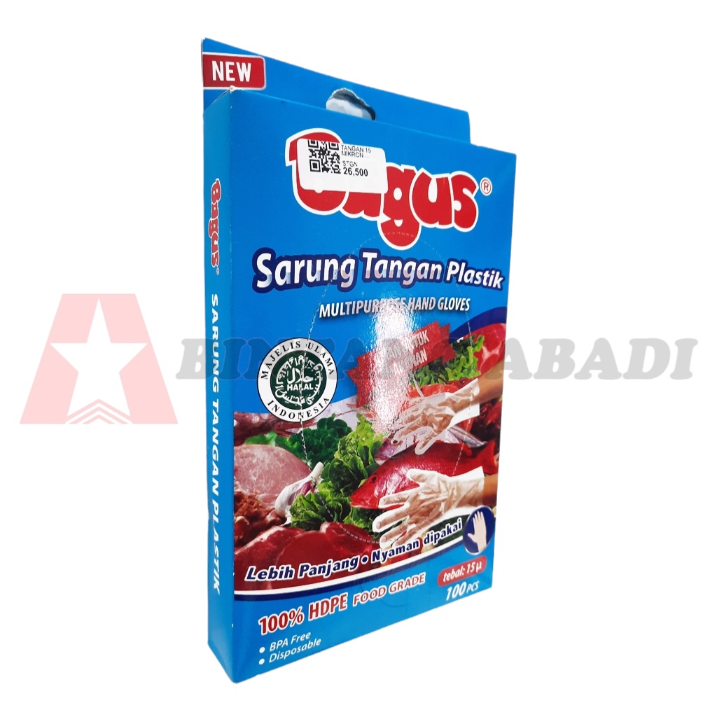 BAGUS SARUNG TANGAN 15 MIKRON PLASTIK / SARUNG TANGAN PLASTIK