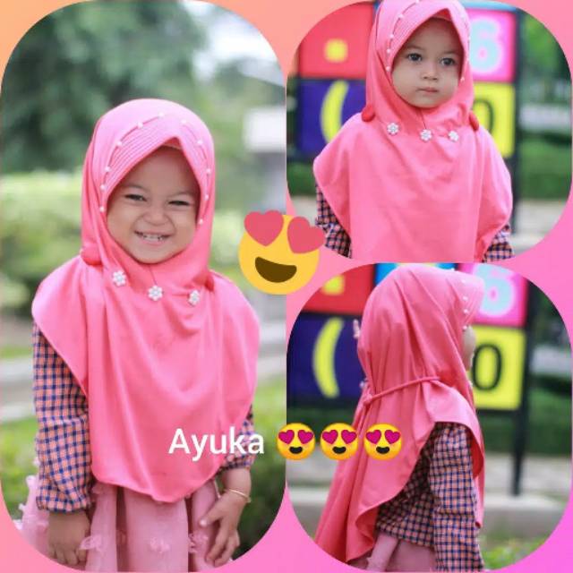 Bergo anak AYUKA POMPOM 2-5 tahun Jilbab anak murah lucu