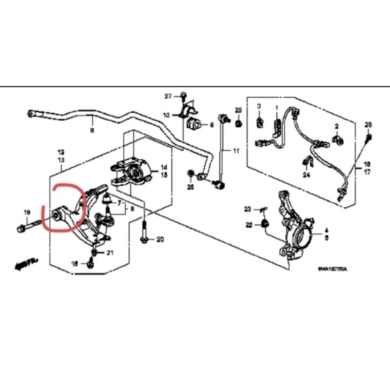 Bush Bushing Kecil Lower Arm Sayap Depan Honda Crv Gen 3 2007-2012