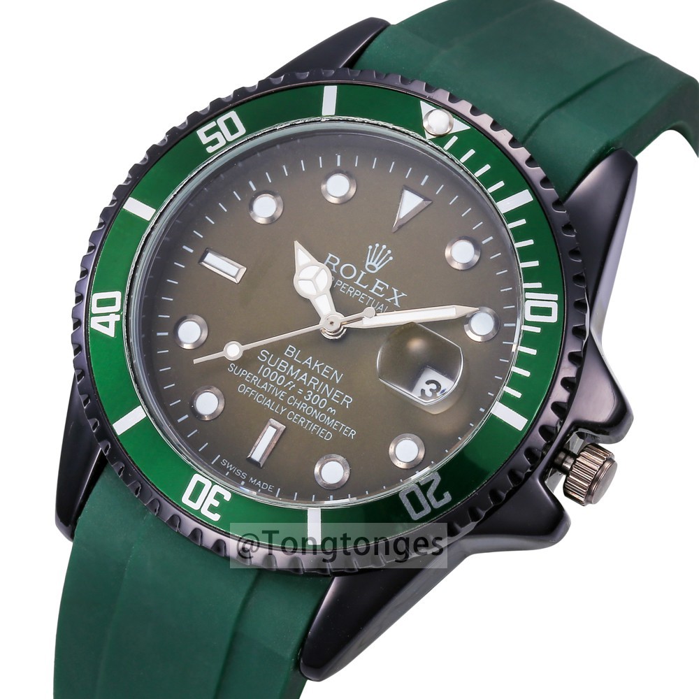 COD Tongtonges Jam tangan rolex gel rsubmariner Rubber cowok Harga Grosir Fashion pria g10