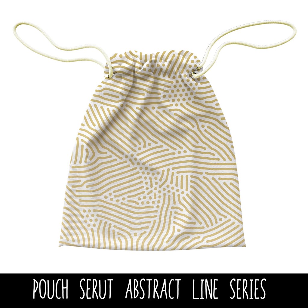 Full Print Pouch Serut Abstract Line Bisa Request Tulisan