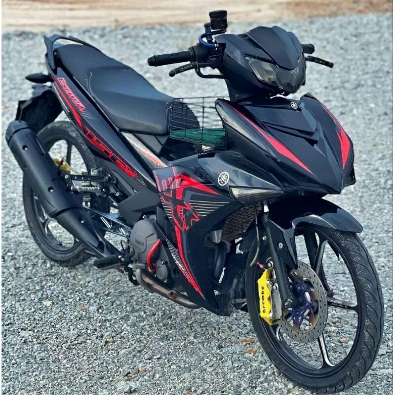 striping variasi yamaha mx king 150 exciter 150 hitam merah