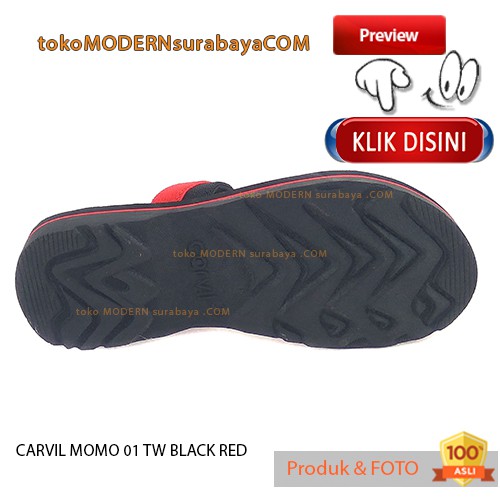 CARVIL MOMO 01 TW BLACK RED sandal anak casual slide