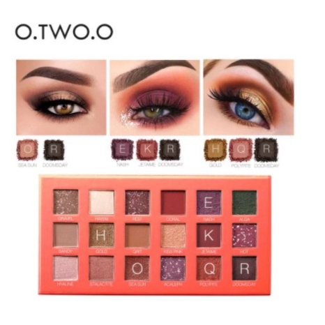 O TWO O Palet Eyeshadow Isi 18 Warna Glitter DJ 9995