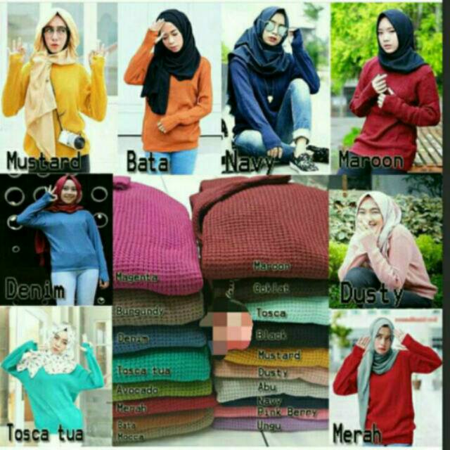 Baju wanita roundhand sweater rajut