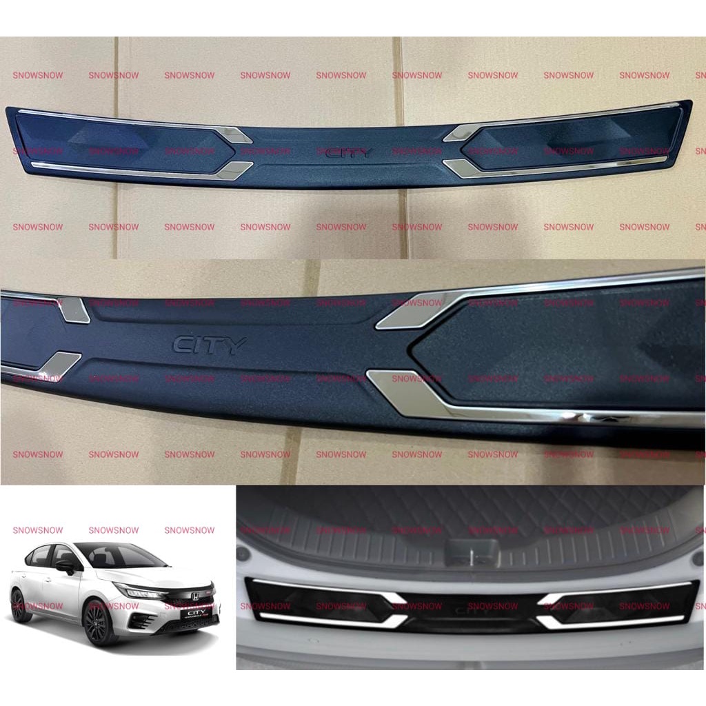 Sillplate Belakang Honda City Hatchback 2021 2022 2023 UP Activo Hitam List Chrome