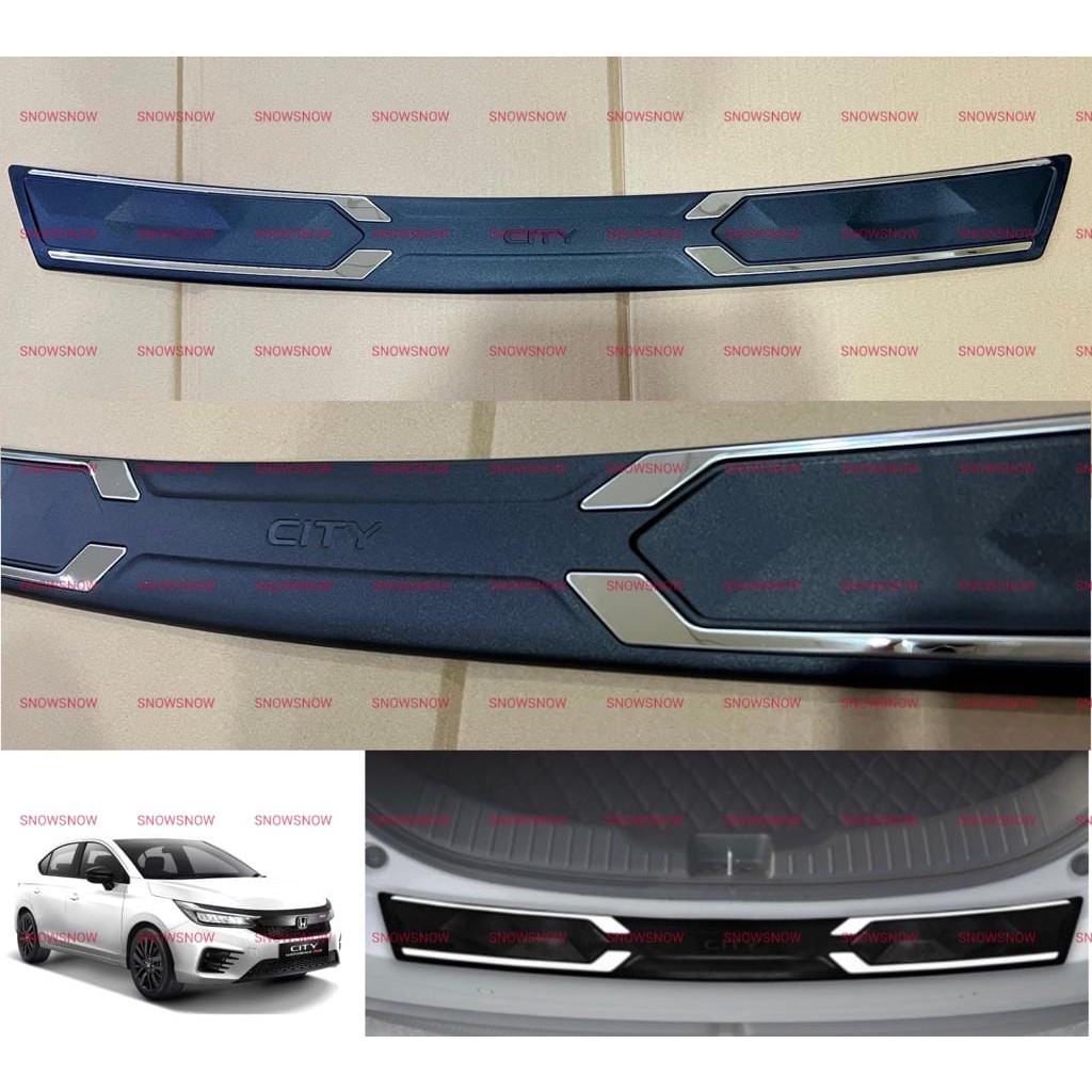 Sillplate Belakang Honda City Hatchback 2021 2022 2023 UP Activo Hitam List Chrome