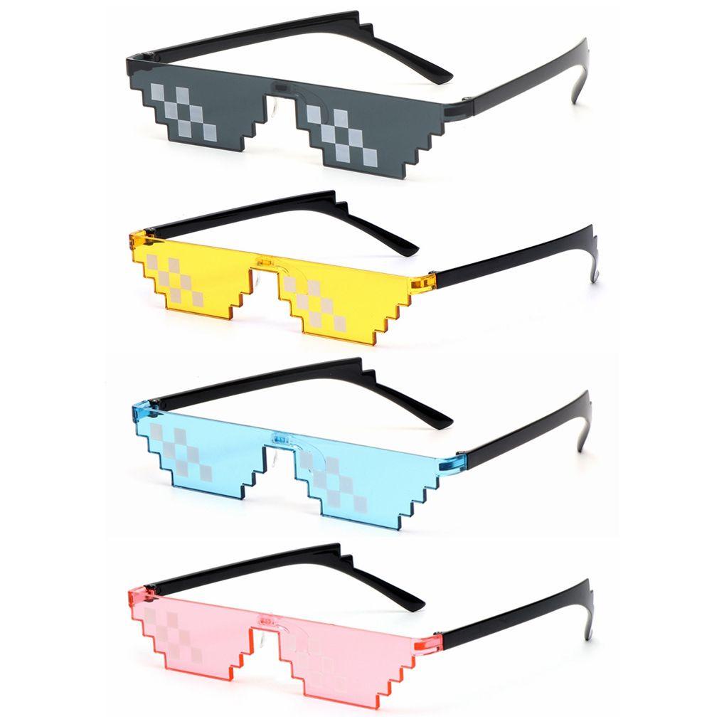 Kacamata Hitam Mosaik Pixel Nanas Hadiah Pria &amp; Wanita Cosplay Gamer Robot Sunglasses