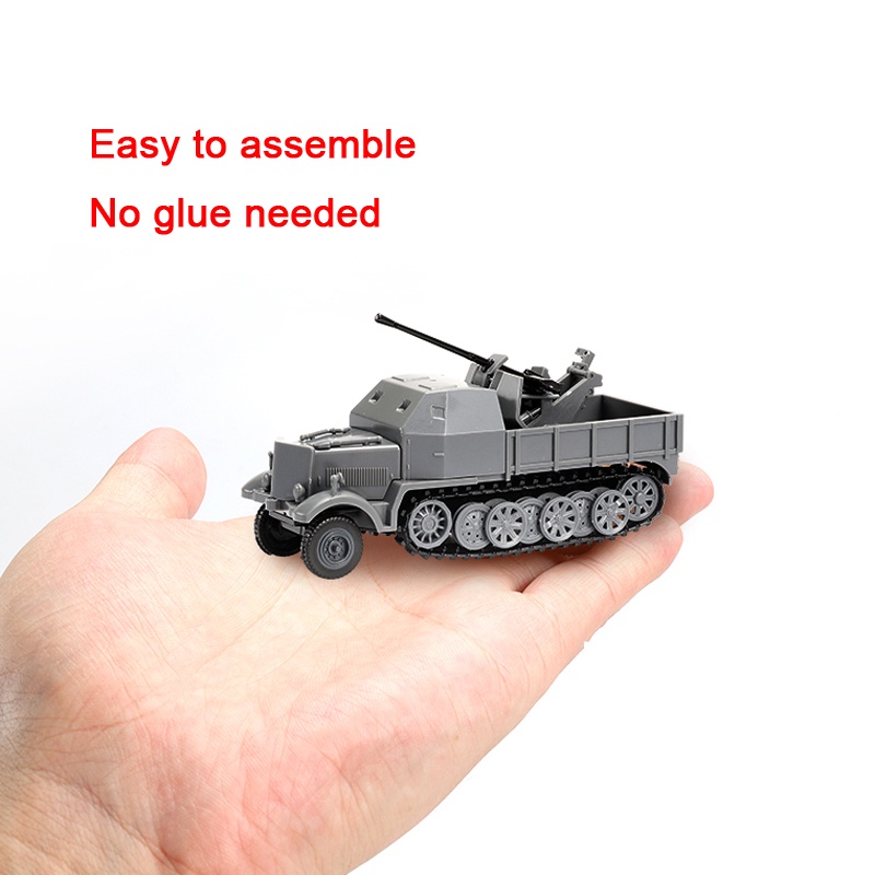 Mainan Rakit Model Kendaraan Armored 4d 1 / 72 WW2 Jerman SD.Kfz.7 Half Track