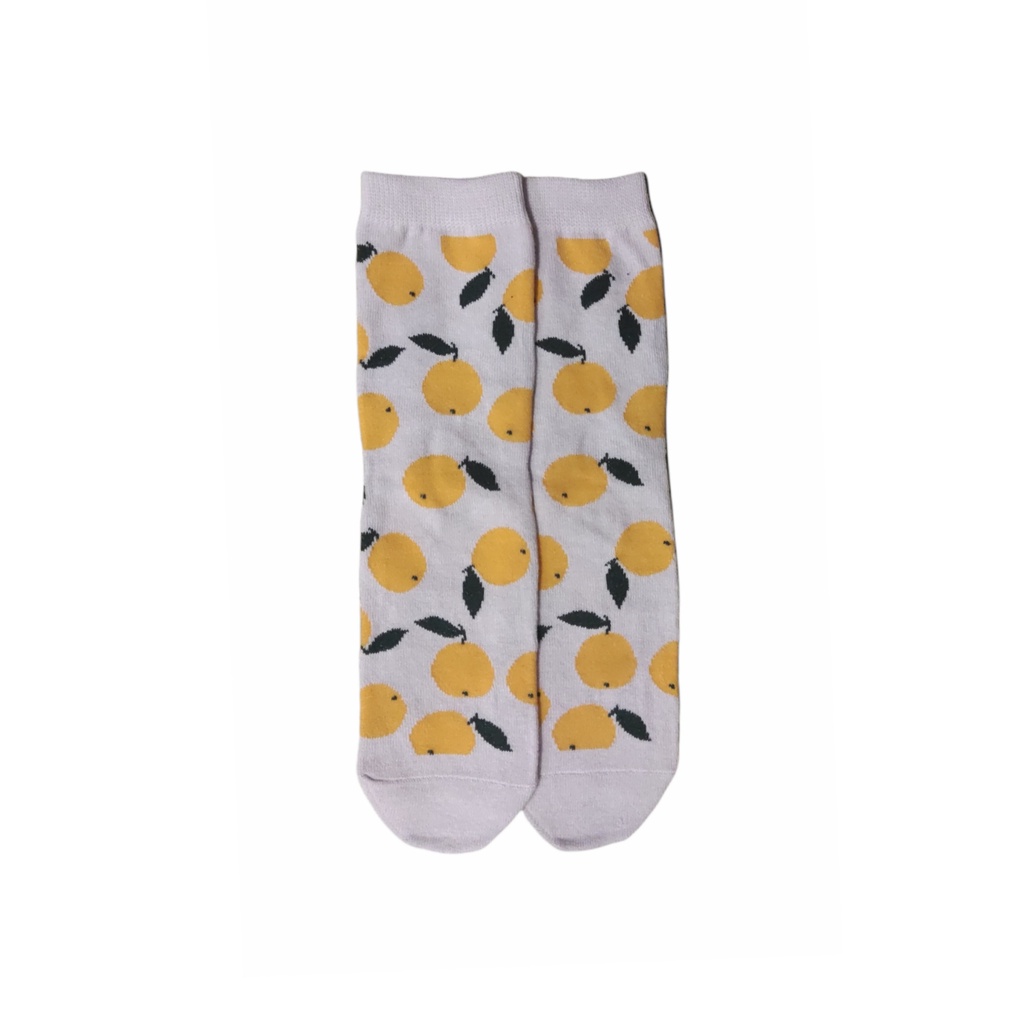 Kaos Kaki Motif Lucu-Lucu / Buah / Snack / Christmas / Snoopy / Leopard BEBAS PILIH (EXPT)-E11 OrangeFruit Pink