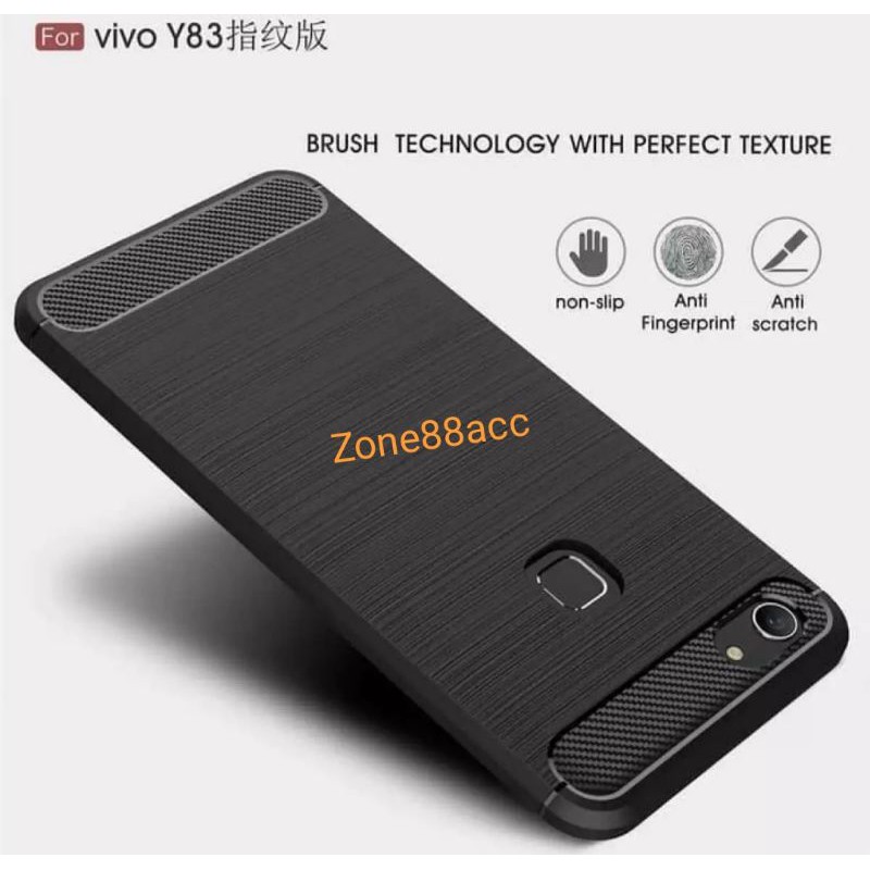 Silicon Case VIVO Y83 Softcase iPAKY Carbon Casing Cover TPU