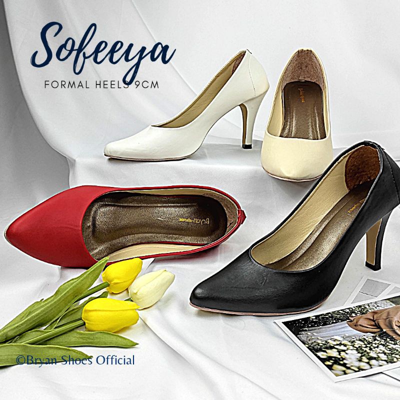 Bryan Sofeeya Dove Pantofel Heels 9cm Formal Kantor Realpic Bigsize Oversize Jumbo 36-40 41 42 43