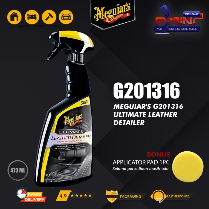 Meguiars Ultimate Leather Detailer 473ml ORI,Perawatan Jok Kulit Mobil