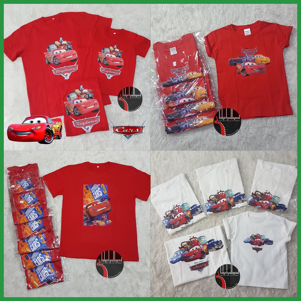 Kaos Anak Dewasa TYN Cars 3 Lightning Mcqueen Jackson Storm