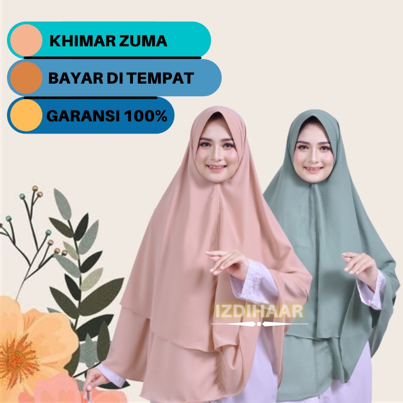 Jilbab Hijab Kerudung Khimar Syari 2 Layer Ceruty Jumbo Premium Zuma
