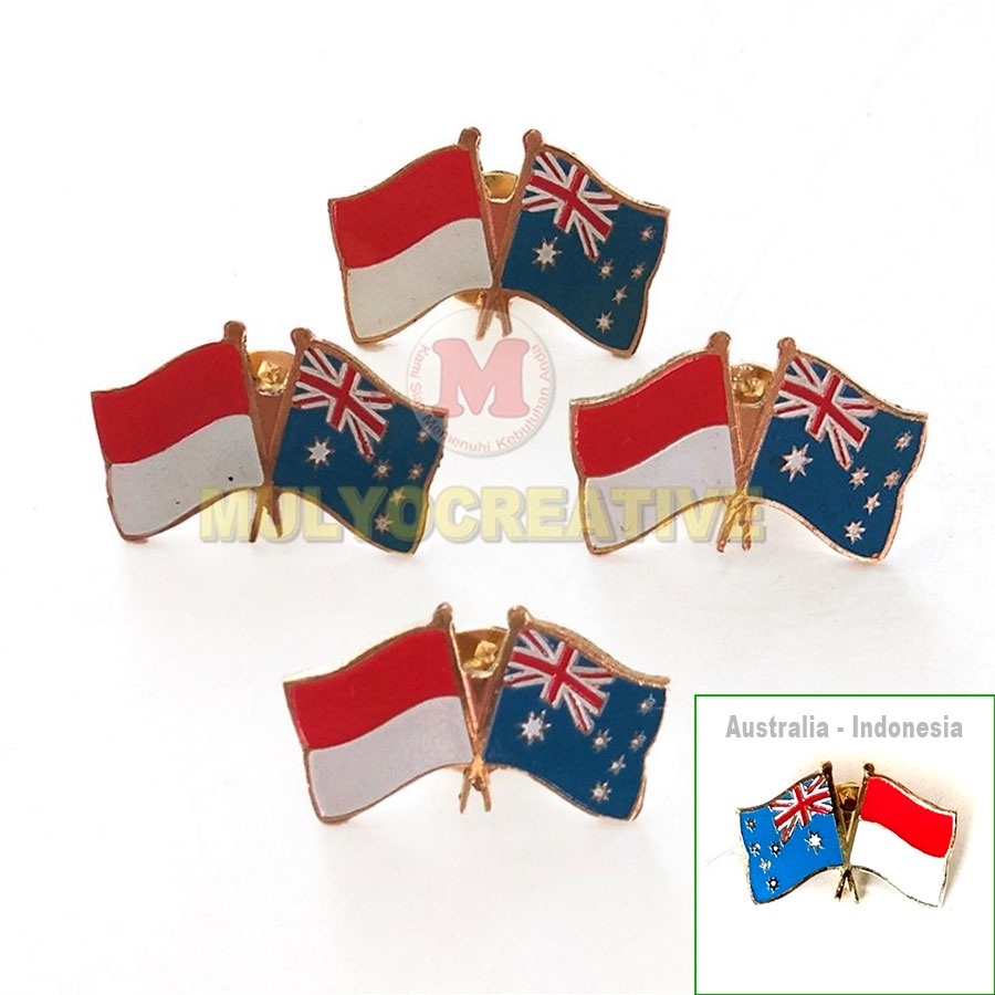 Pin Kerah Logo Bendera Persahabatan Australia Dan Indonesia