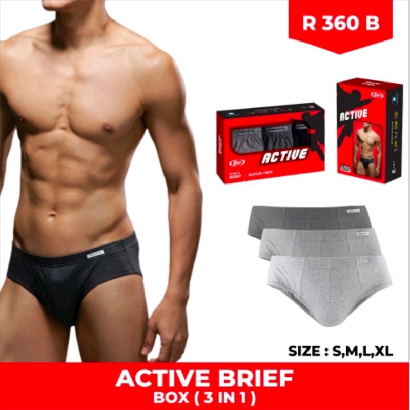 3pcs celana dalam pria dewasa Rider  active R360B