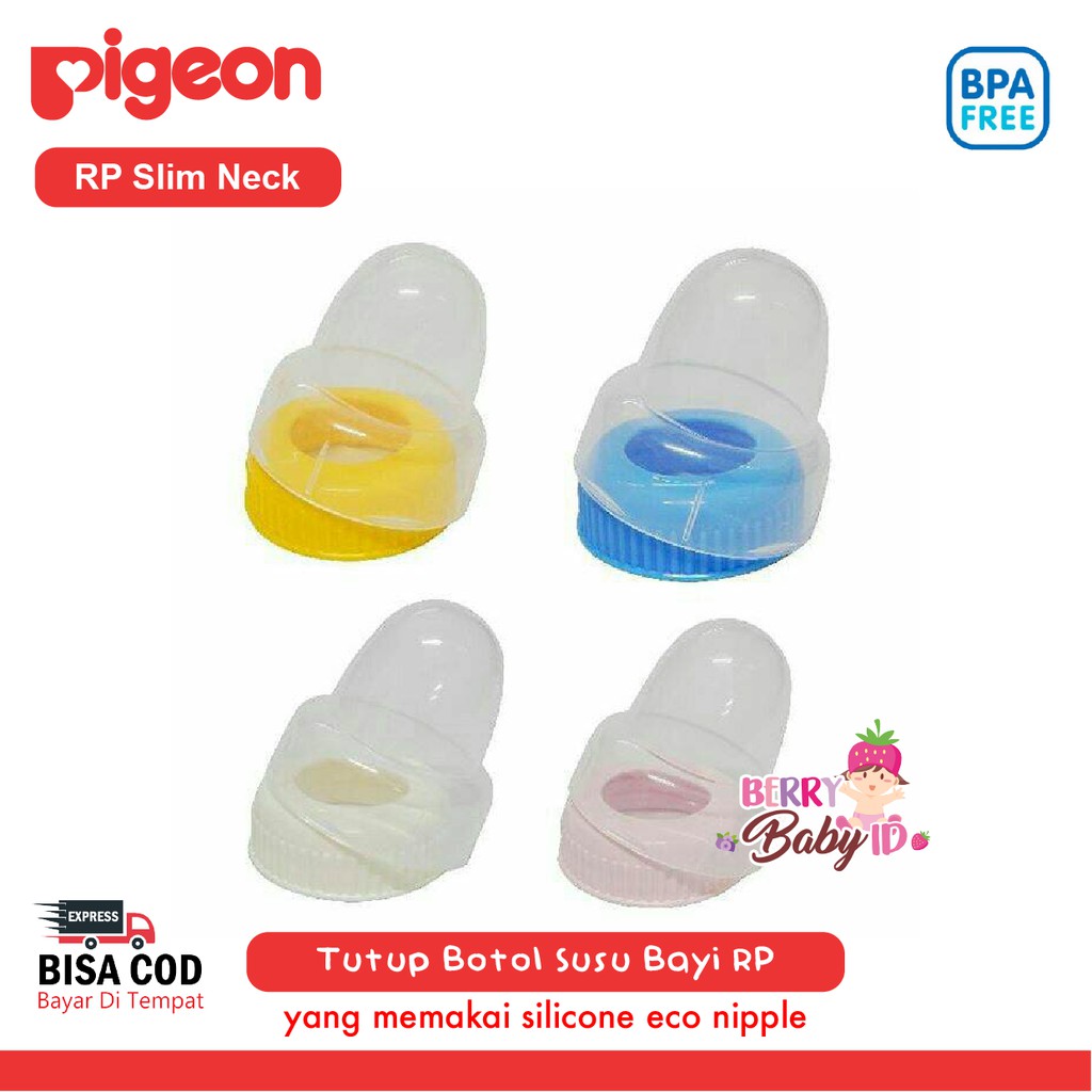 Pigeon Tutup Botol Susu Bayi Slim Neck Screw Cap &amp; Nipple Cover RP Berry Mart