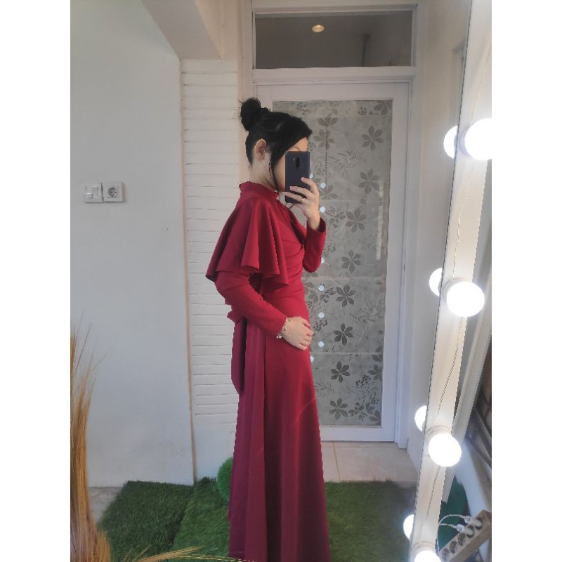 GAMIS Dress 70734 TITANIUM SCUBA Fashion Muslim CLARA RANA MAXI prewed gamis Prewedding dress muslim-5