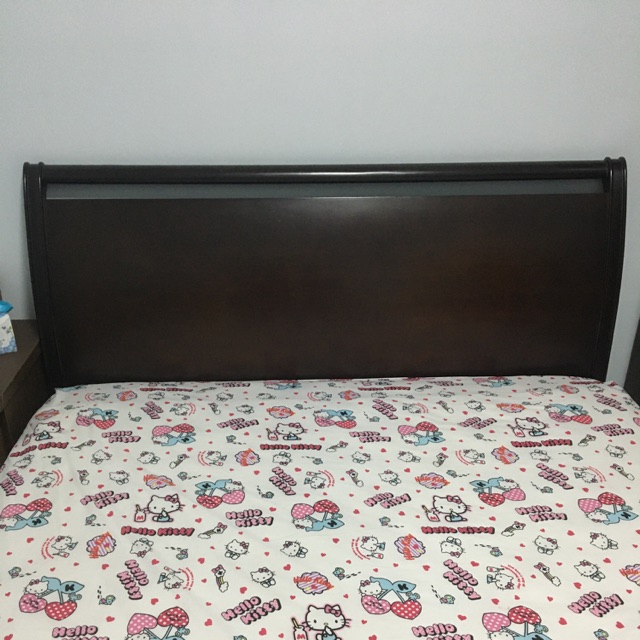 Ranjang kayu+kasur spring bed