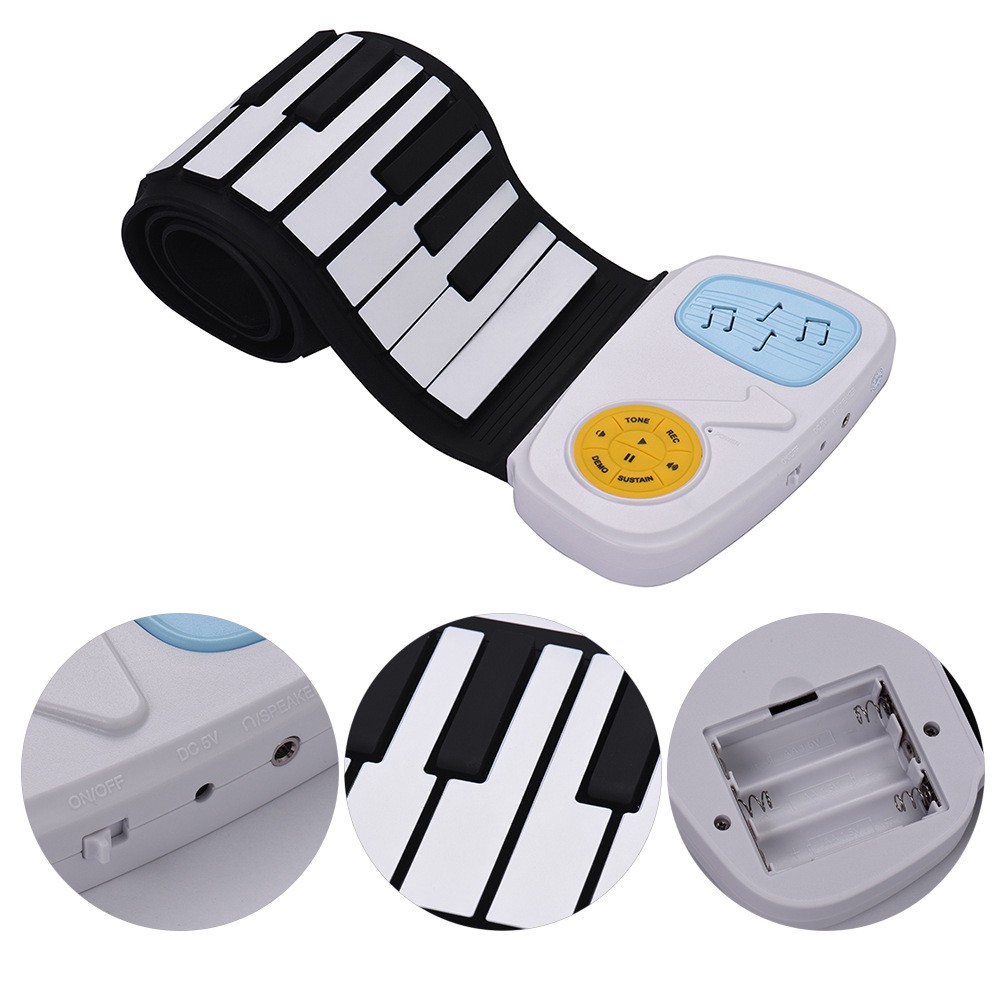 Piano Flexible Sillicone Portable Keys Hand Roll Up Waterproof Yang Bisa Di Gulung Dan Mudah Di Bawa