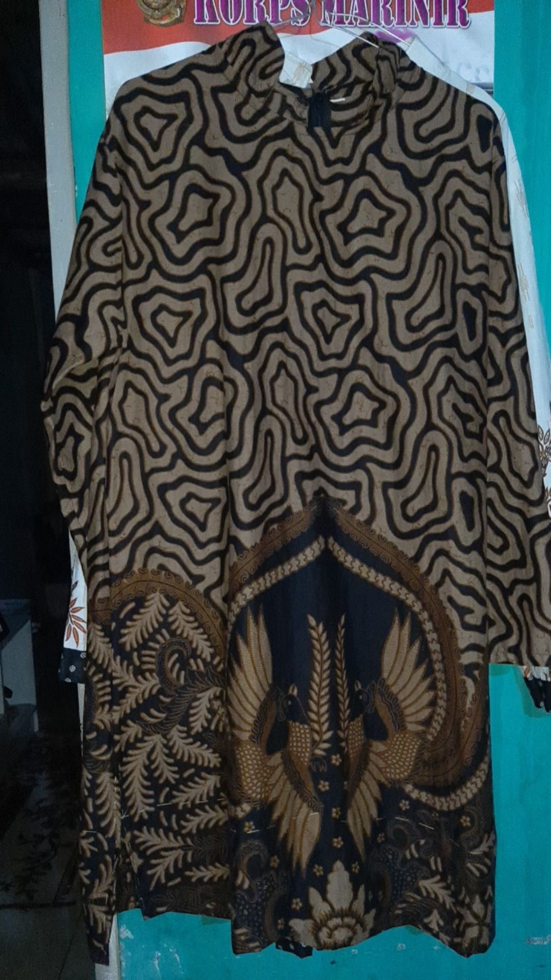 Batik Tunik Shibori Jumputan Terbaru Size S-3l / Hrb026 Yelbor Navbor / Biru Putih