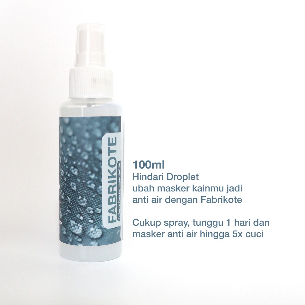 

TEVO Fabrikote Uni Absorbent Jadikan Kain, Masker & APD jadi Anti Air Water Resistant bak Daun Talas