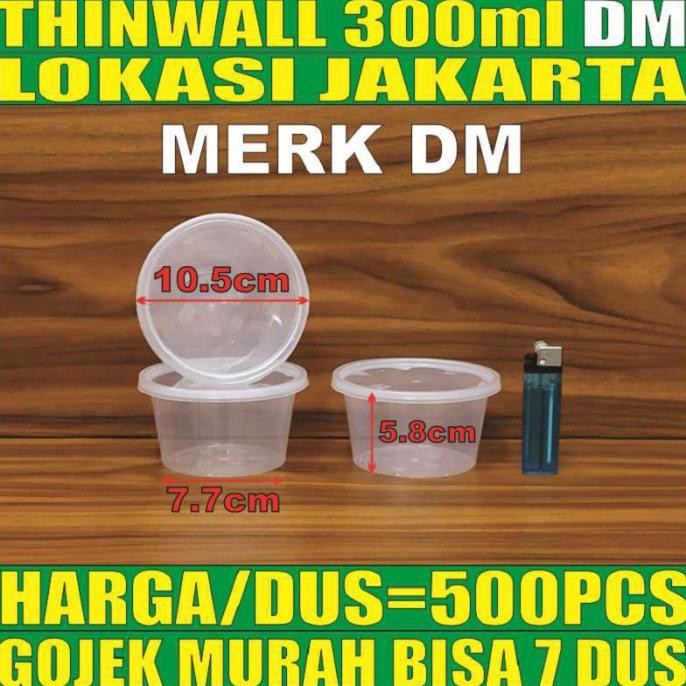 Thinwal Bulat 300 ml Plastik 500 pcs Cup Puding Es Kepal Milo Mangkuk