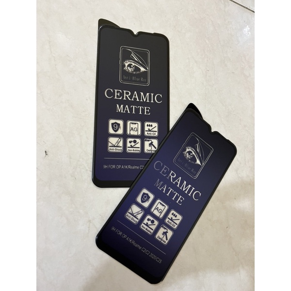 TEMPERED GLASS CERAMIC MATTE BLUE RAY TYPE VIVOV9/V15/V20/V21/V20 SE/V15PRO/V17PRO/V19/V11/V11PRO/V7PLUS/V23 5G/V20PRO/Z1/Z1PRO/Z23X/NEX/NEX 2/S1/S1PRO/U10/U3X/U3/X27/X23/X21S/1Q00