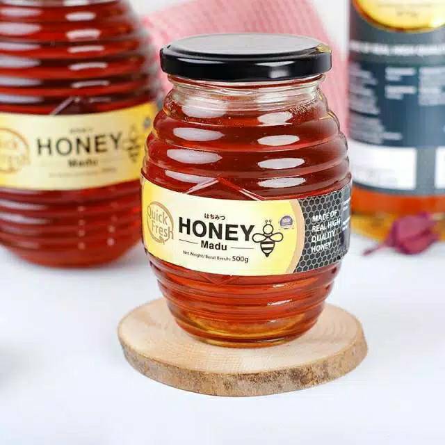 

FREE bubblewrap Madu asli serbaguna /multipurpose honey Quick Fresh jar (botol kaca) 500gr