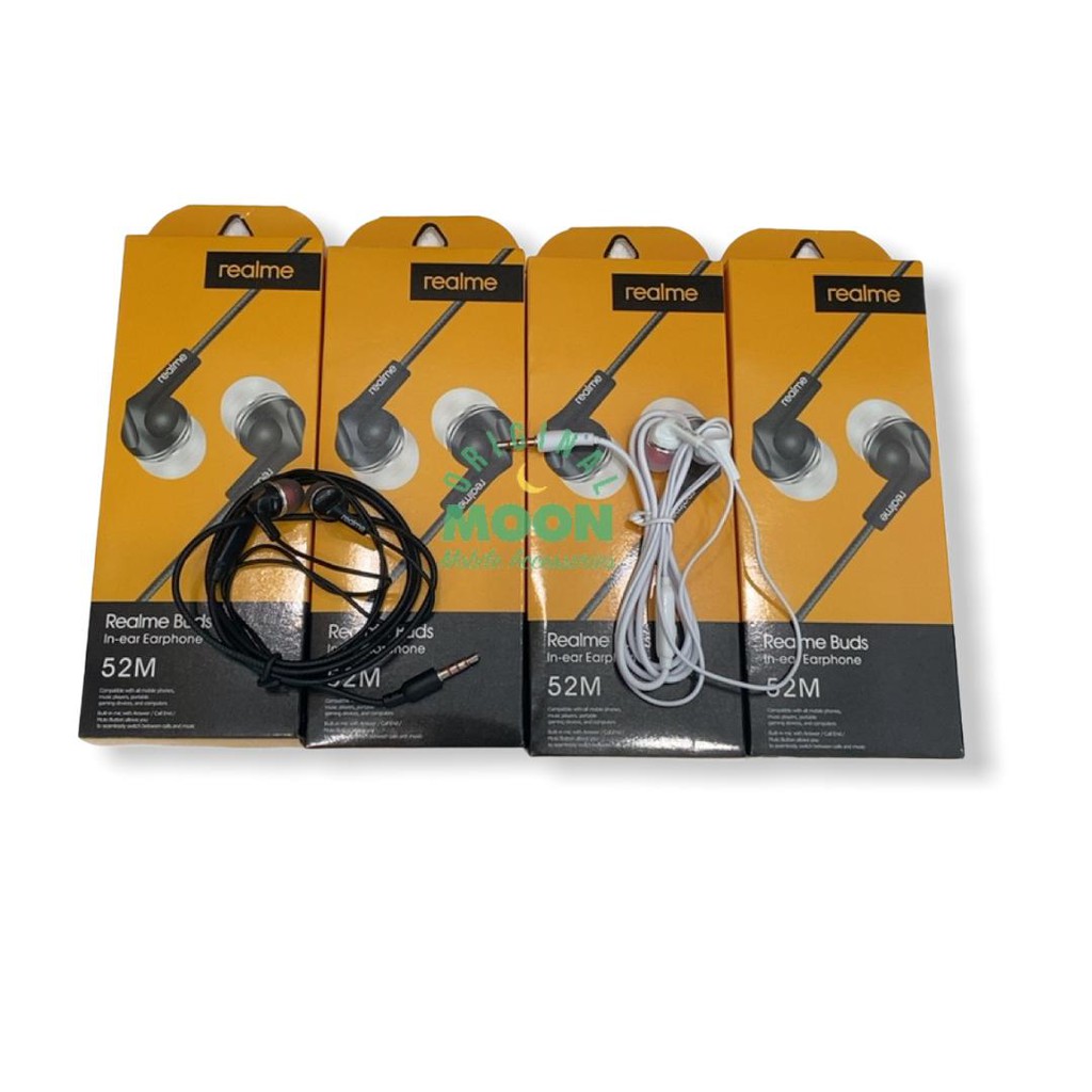 Headset Handfree Earphone brand realme Stereo MEGA BASS 52M