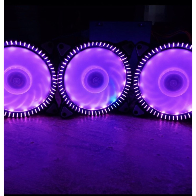 FAN CASSING RGB 12CM 3PCS BOX DAN CONTROLER DAN REMOTE BLINKMINTS RR201