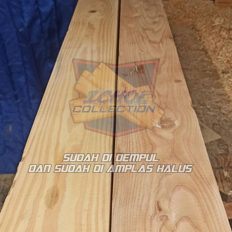 papan kayu jati belanda 100x20x2 / papan sambung / papan ambalan kayu / trap tangga kayu