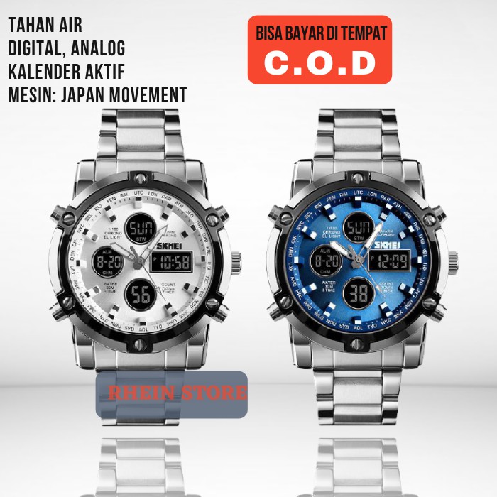 Arloji Pria Anti Air Casual Elegant SKMEI Cowok SKEMEI Mewah Original Jam Tangan Rantai Rante SKAMEI