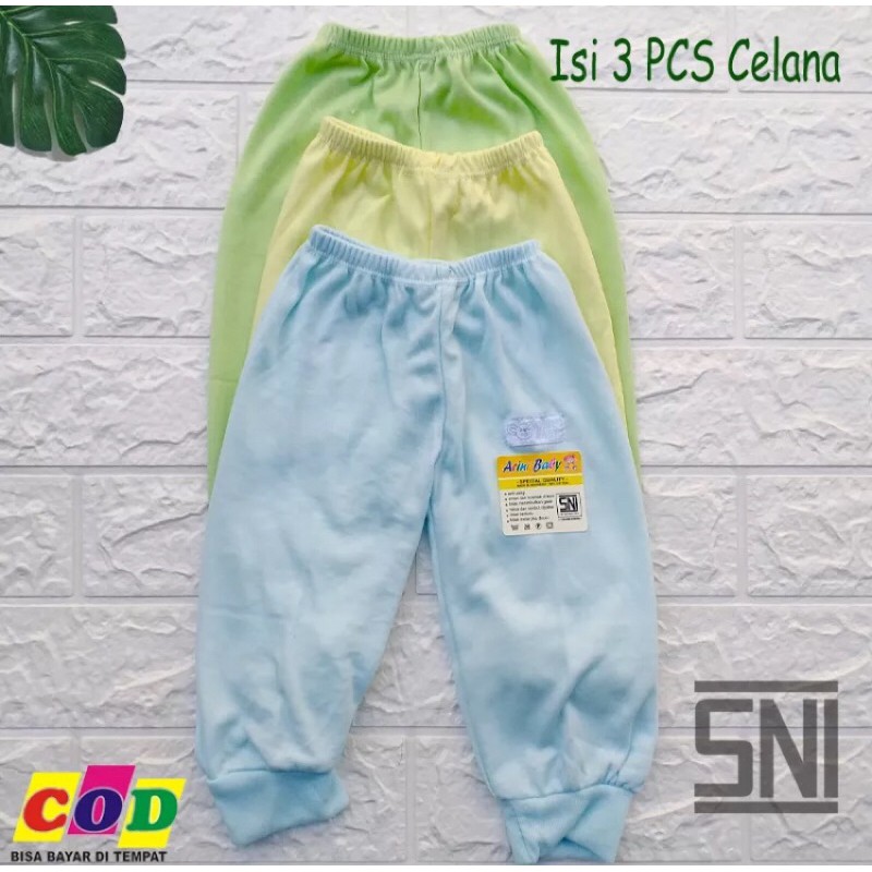 3 pcs celana bayi panjang baru lahir sampai 1 tahun almeera baby and kids