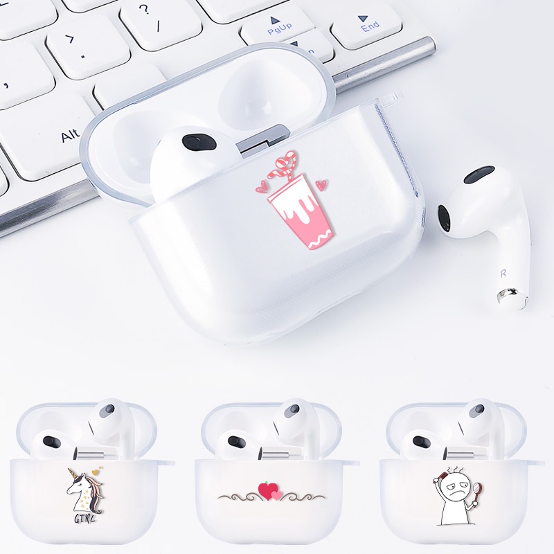 Case TPU Transparan Motif Kartun Cover AirPods 3
