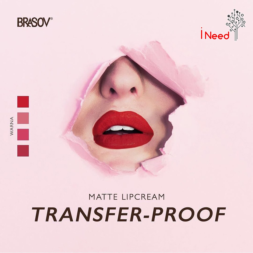 (INEED) BRASOV LIP CREAM MATTE -  LIP CREAM MATTE FREASH &amp; LONG LASTING  BRASOV