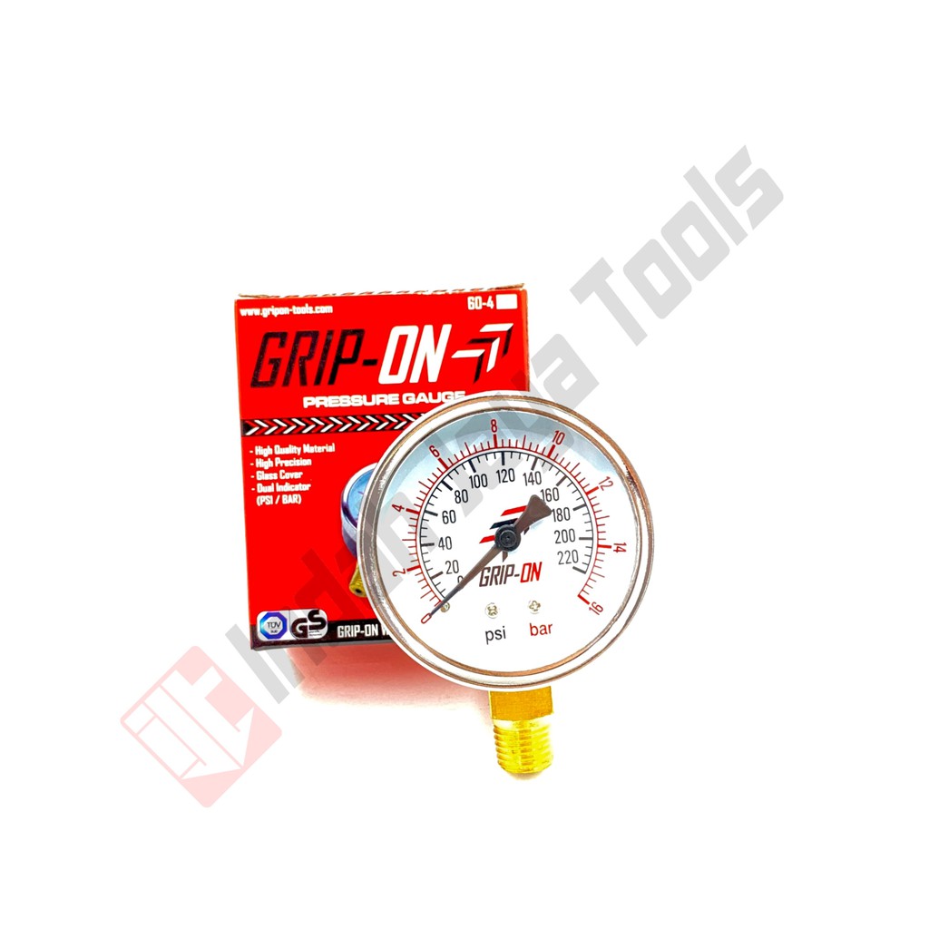 GRIP ON 60-4 Manometer 10 16 25 Bar - Pressure Gauge Ukuran Angin