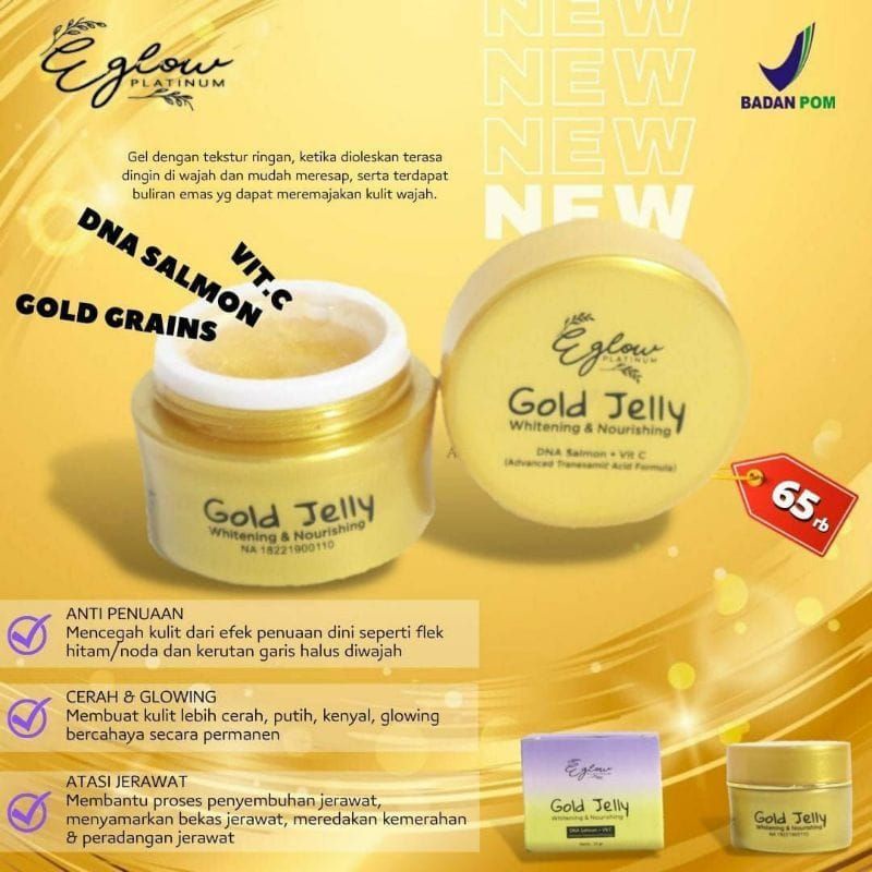 Gold Jelly Eglow Platinum BPOM Eglow Skincare Paket Eglow Platinum Sunscreen Eglow Serum Eglow Gold 