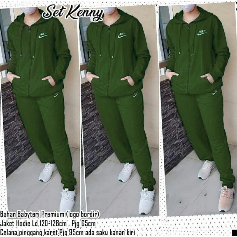 AR 1 - SET KENNY JUMBO [ XL 2XL ] STELAN CELANA DAN JAKET BAHAN BABYTERRY ADA HOODIE + CELANA TRAINI